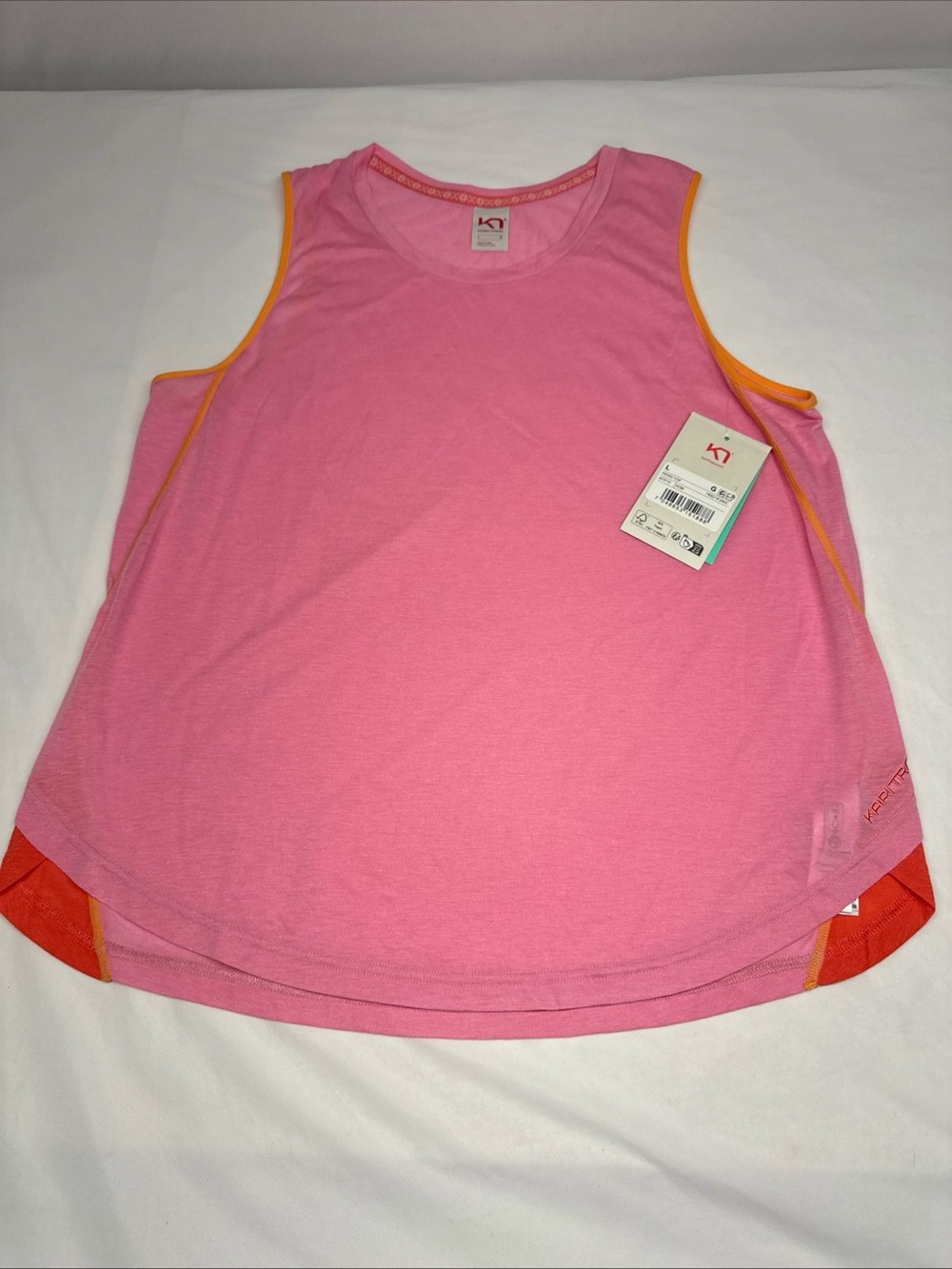 Kerrits Pink Tank with Orange Contrast Trim